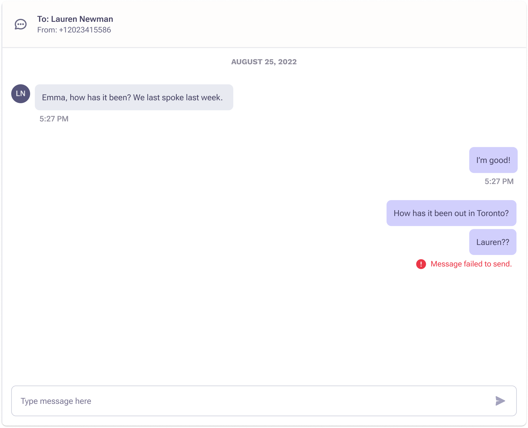 SMS desktop interface